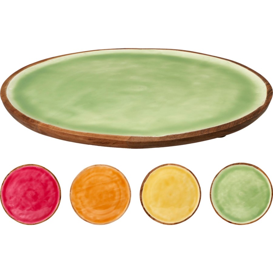 Onderbord Mangohout 30cm oranje |