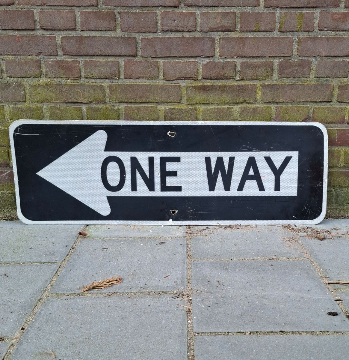 One Way Straat Bord Links - Origineel | The Dutch Pickers