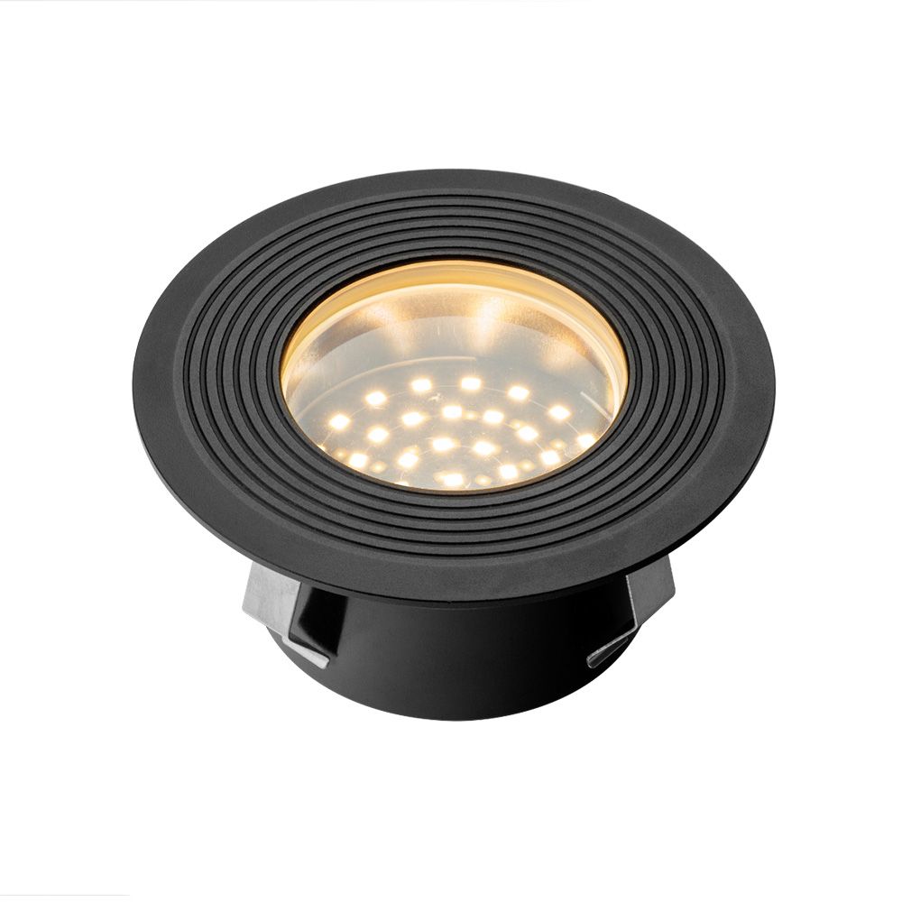 Onyx 90 LED Grondspot - 2 Watt - 18 Lumen - 2700K warm wit - 12V - Tuinspot - IP67 Waterdicht - Vlonderspot - Rond - Antraciet | Lightpro