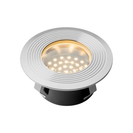 Onyx 90 LED Grondspot - 2 Watt - 18 Lumen - 2700K warm wit - 12V - Tuinspot - IP67 Waterdicht - Vlonderspot - Rond - RVS | Lightpro