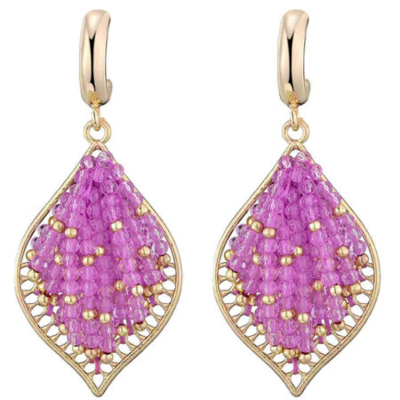 Oorbellen Blaadje Roze | Fashionize