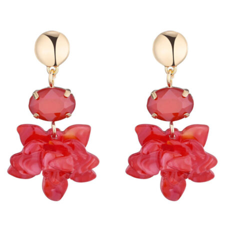 Oorbellen Bloem Rood | Fashionize