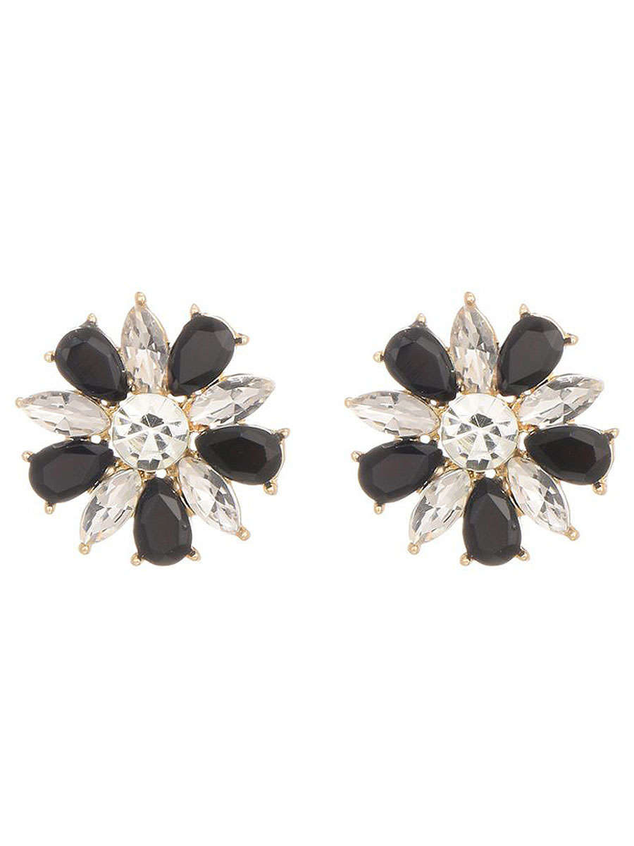 Oorbellen Bloem Zwart | Fashionize