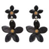 Oorbellen Bloemen Zwart | Fashionize