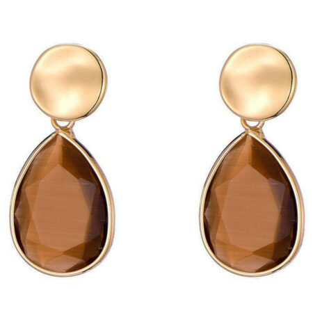 Oorbellen Cat Eye Bruin | Fashionize