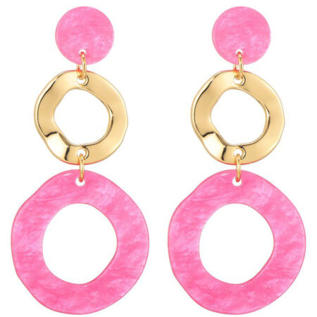 Oorbellen Cirkels Roze | Fashionize