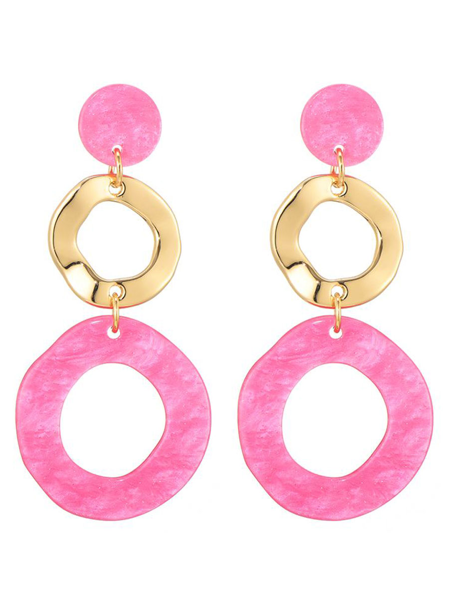 Oorbellen Cirkels Roze | Fashionize
