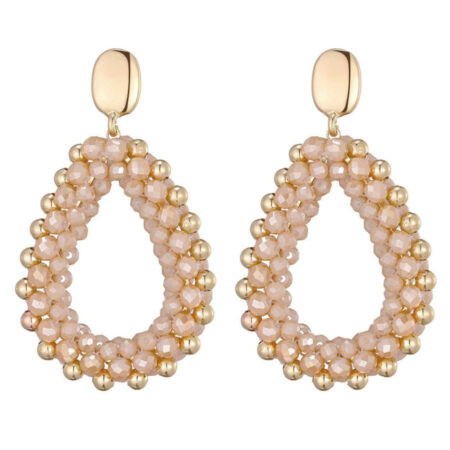Oorbellen Facet Kraaltjes Beige | Fashionize
