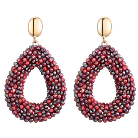 Oorbellen Facet Kraaltjes Rood | Fashionize