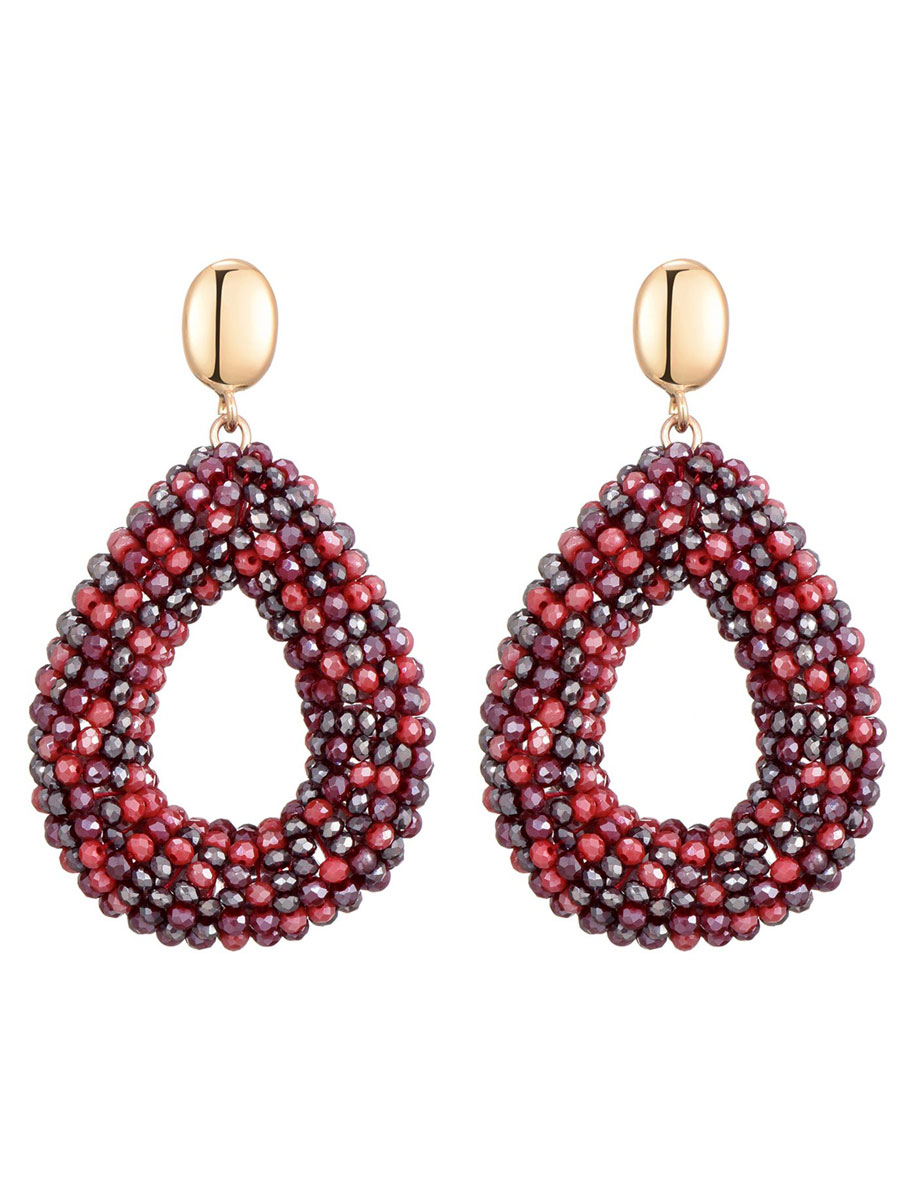 Oorbellen Facet Kraaltjes Rood | Fashionize
