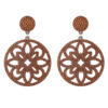 Oorbellen Glinster Rond Bruin | Fashionize