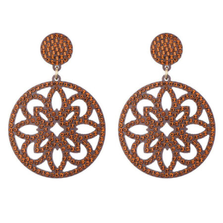 Oorbellen Glinster Rond Bruin | Fashionize