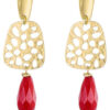 Oorbellen Goud en Rood | Fashionize