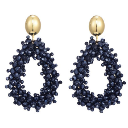 Oorbellen Kraaltjes Donkerblauw | Fashionize