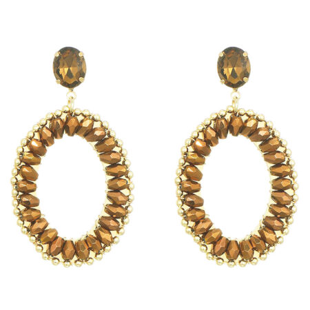 Oorbellen Ovaal Bruin | Fashionize