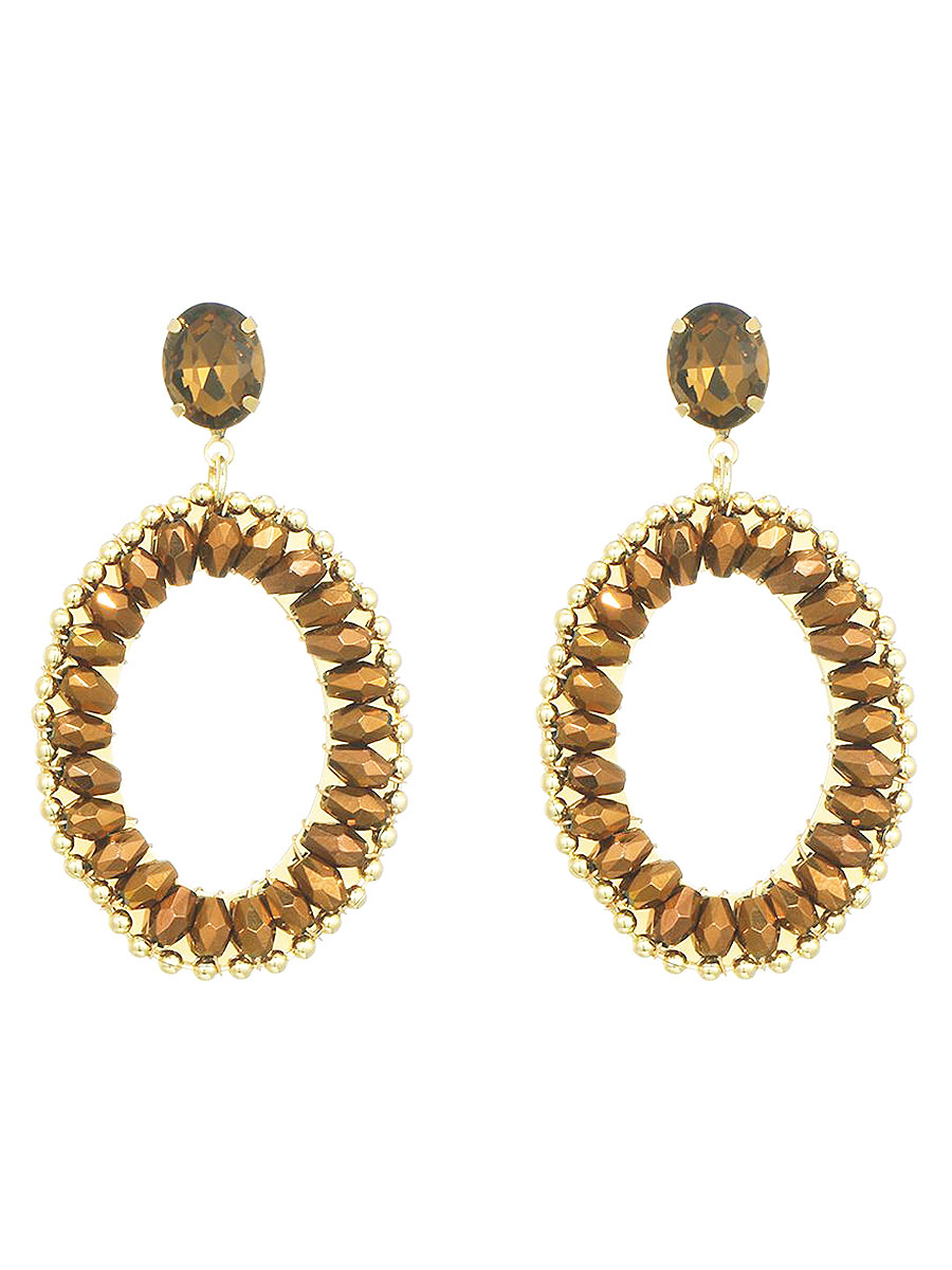 Oorbellen Ovaal Bruin | Fashionize