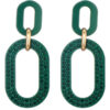 Oorbellen Ovaal Glinster Groen | Fashionize