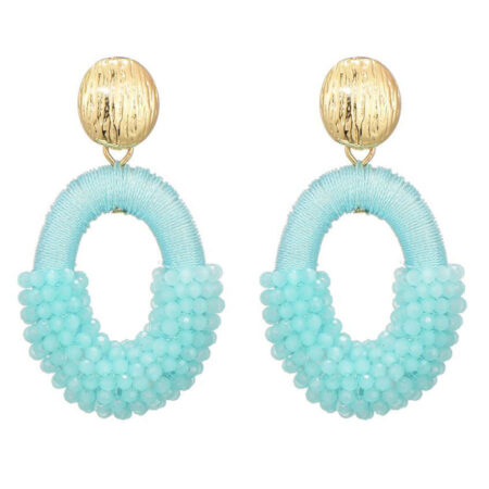 Oorbellen Ovaal Kraaltjes Mint | Fashionize
