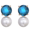 Oorbellen Petrol en Parel | Fashionize