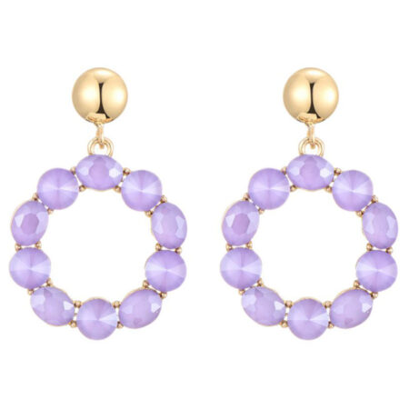 Oorbellen Rond Facet Lila | Fashionize