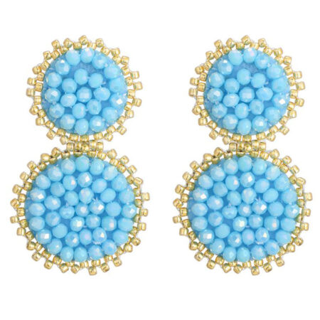 Oorbellen Rond Kraaltjes Blauw | Fashionize