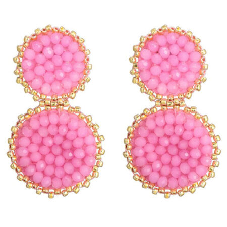Oorbellen Rond Kraaltjes Roze | Fashionize