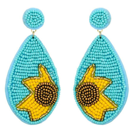 Oorbellen Zonnebloem Blauw | Fashionize