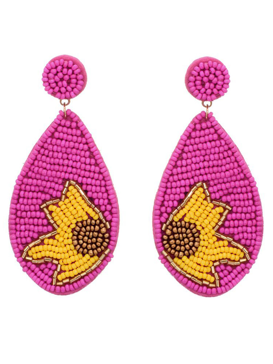 Oorbellen Zonnebloem Roze | Fashionize