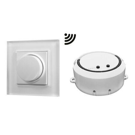 Opbouw LED dimmer/ontvanger - Draadloos - Incl. wit frame en draaiknop - Smart memory - Maximaal 100 Watt | HOFTRONIC