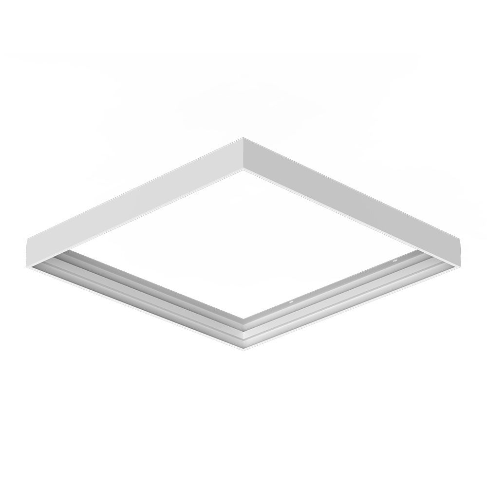 Opbouwframe voor LED Paneel - Geschikt voor 62x62 cm LED Panelen - Gereedschapsloos - Geen schroeven zichtbaar - 63 mm - Wit | HOFTRONIC