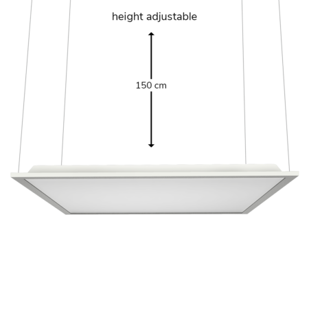 Ophangsysteem voor 60x60 en 30x120 cm LED Paneel - Verstelbaar in hoogte 150 cm - Incl. bevestigingsmaterialen - Ophangset - Staal | HOFTRONIC