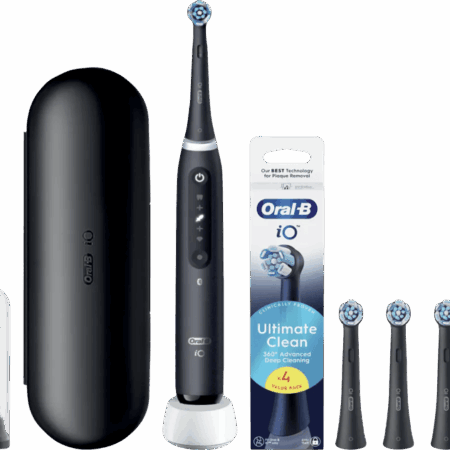 Oral-B iO 5N Zwart + 4 opzetborstels voor grondige reiniging