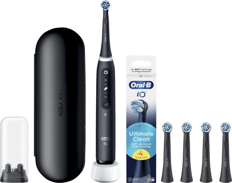 Oral-B iO 5N Zwart + 4 opzetborstels voor grondige reiniging