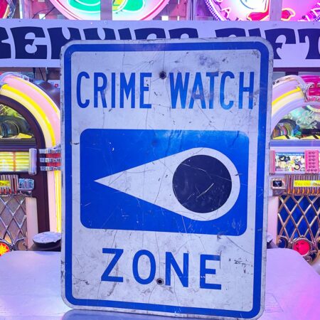 Origineel Crime Watch Zone Verkeersbord - USA - 45