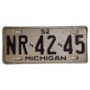 Origineel Michigan Kentekenplaat - 1952 | Fiftiesstore