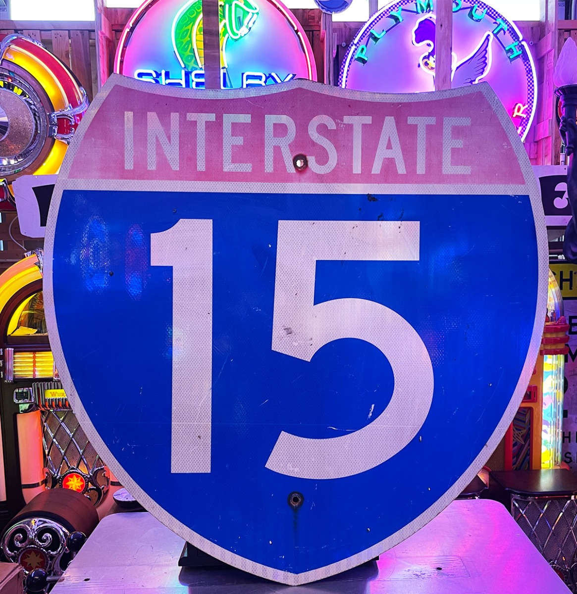 Origineel USA Interstate 15 Highway Bord - I-15 Verkeersbord - 91 x 91 cm | The Dutch Pickers