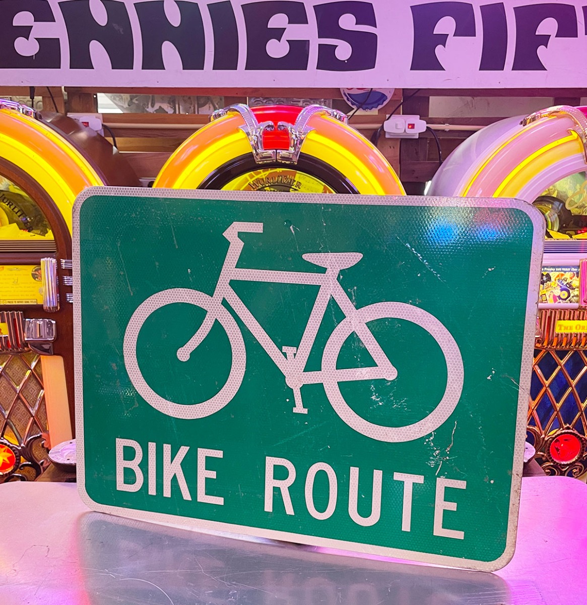 Origineel Vintage USA Bike Route Verkeersbord - 61 x 45 cm | The Dutch Pickers