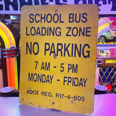 Origineel Vintage USA School Bus Loading Zone Bord - 61 x 45 cm | The Dutch Pickers