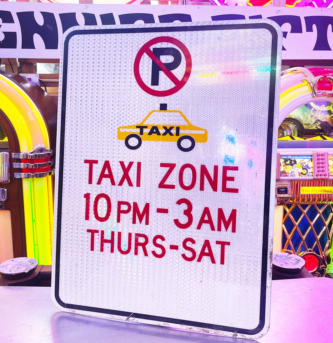 Origineel Vintage USA Taxi Zone Verkeersbord - 61 x 45 cm | The Dutch Pickers