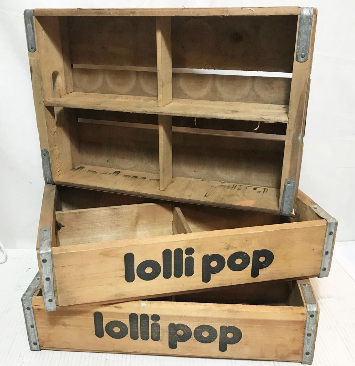 Originele Lolli Pop Bottle Crate - Authentieke Vintage Frisdrankkrat uit de USA | The Dutch Pickers