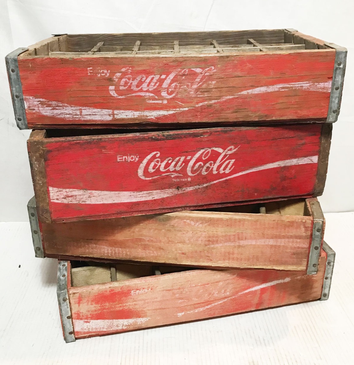 Originele Vintage Houten Coca-Cola Flessenkrat 24 Vakken - Rood | Coca-Cola