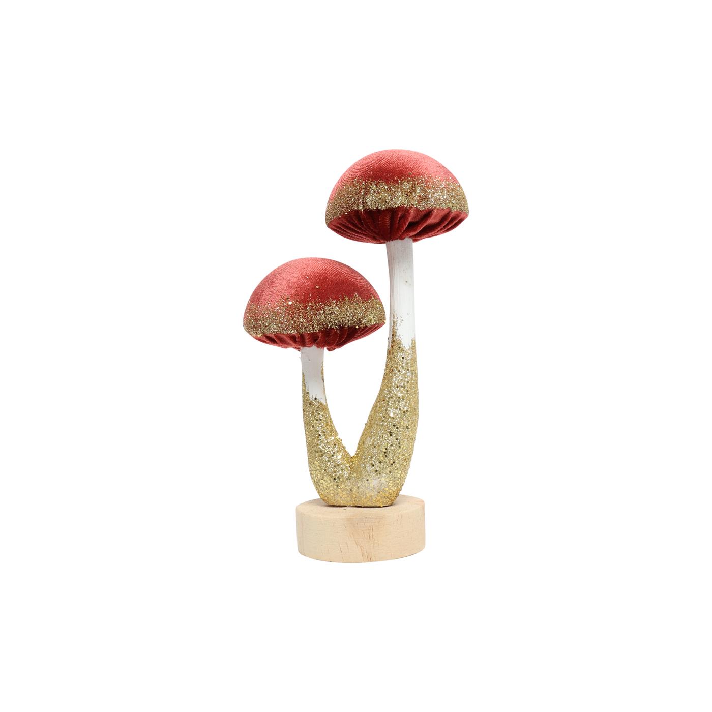 Ornament paddenstoelen roze 10x6x18cm | Countryfield