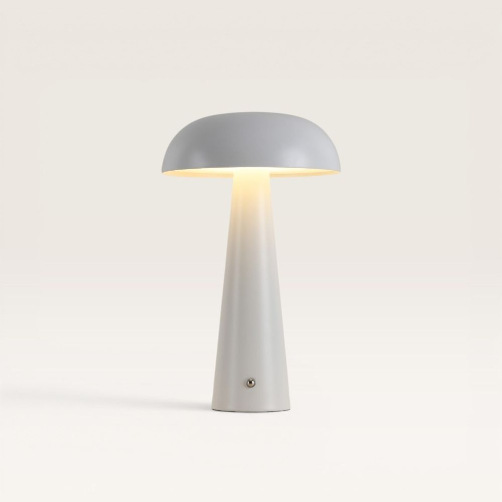 Oryllo - Paddenstoel lamp oplaadbaar Wit 30 cm - Dressoir lamp - Tafellamp horeca - Dimbaar - Glazen kap - Modern design - USB-C - 3000K/4500K/6500K | LUSENZ