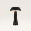 Oryllo - Paddenstoel lamp oplaadbaar Zwart 30 cm - Dressoir lamp - Tafellamp horeca - Dimbaar - Glazen kap - Modern design - USB-C - 3000K/4500K/6500K | LUSENZ