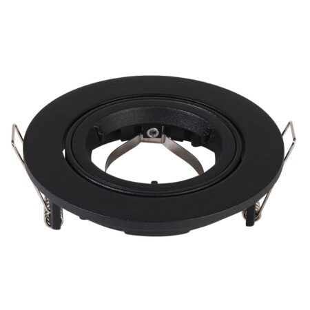 Oslo - LED Inbouwspot - Kantelbaar armatuur - Diameter 93mm - GU10 Fitting incl. lamphouder - Rond - IP20 - Zwart | HOFTRONIC