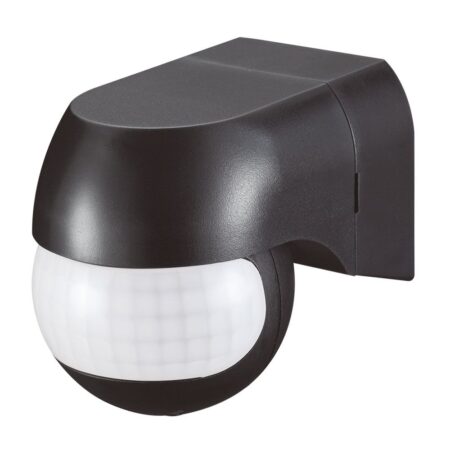 PIR bewegingssensor met schemerschakelaar - 180° - Opbouw - 12 meter bereik - Maximaal 400 Watt - IP44 waterdicht - Zwart | HOFTRONIC
