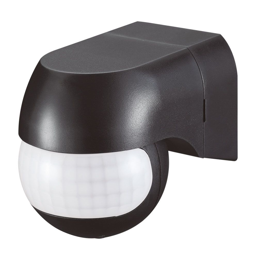 PIR bewegingssensor met schemerschakelaar - 180° - Opbouw - 12 meter bereik - Maximaal 400 Watt - IP44 waterdicht - Zwart | HOFTRONIC