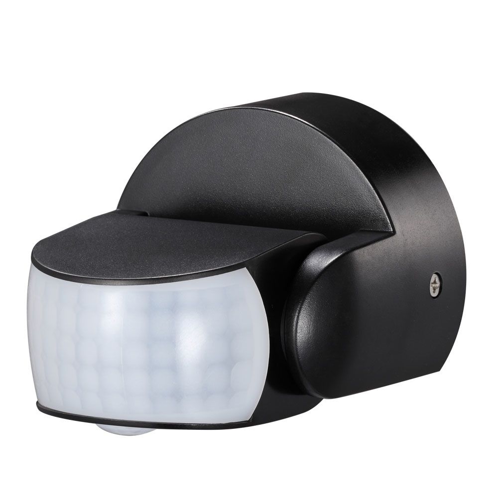 PIR bewegingssensor met schemerschakelaar - 180° - Opbouw - 12 meter bereik - Maximaal 600 Watt - IP65 waterdicht - Zwart | HOFTRONIC