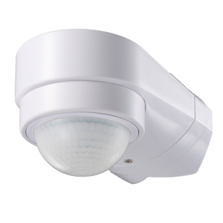 PIR bewegingssensor met schemerschakelaar - 240° - Opbouw - 10 meter bereik - Maximaal 600 Watt - IP65 waterdicht - Wit | HOFTRONIC