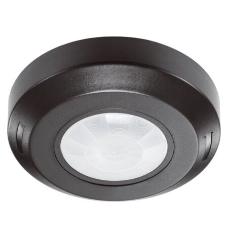 PIR bewegingssensor met schemerschakelaar - 360° - Opbouw - 8 meter bereik - Maximaal 200 Watt - IP20 voor binnen - Zwart | HOFTRONIC